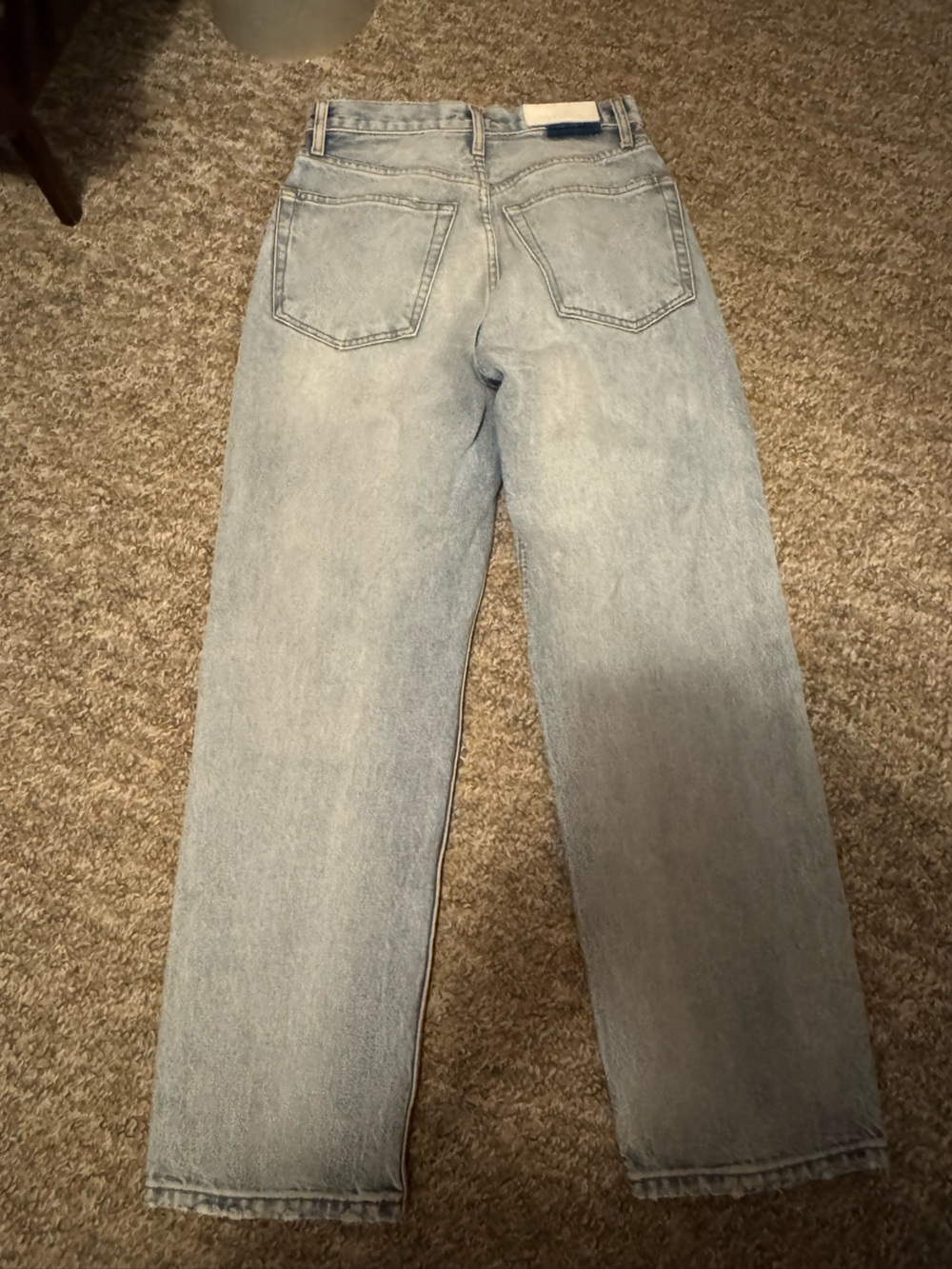 Re/Done Slim Straight Jeans in Faded Light Blue - Picture 8 of 9